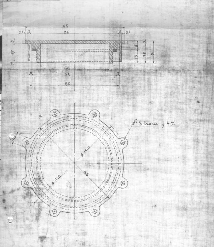 Blueprints of details of the Fiat 130 hp 1907 from the Archivio Storico. Co